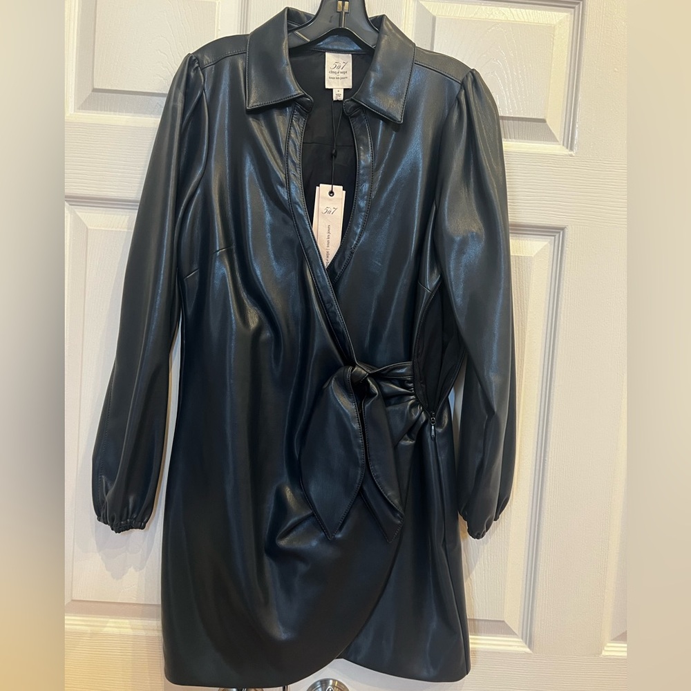 Brand new Cinq a sept vegan leather dress size 6 
( fits small)